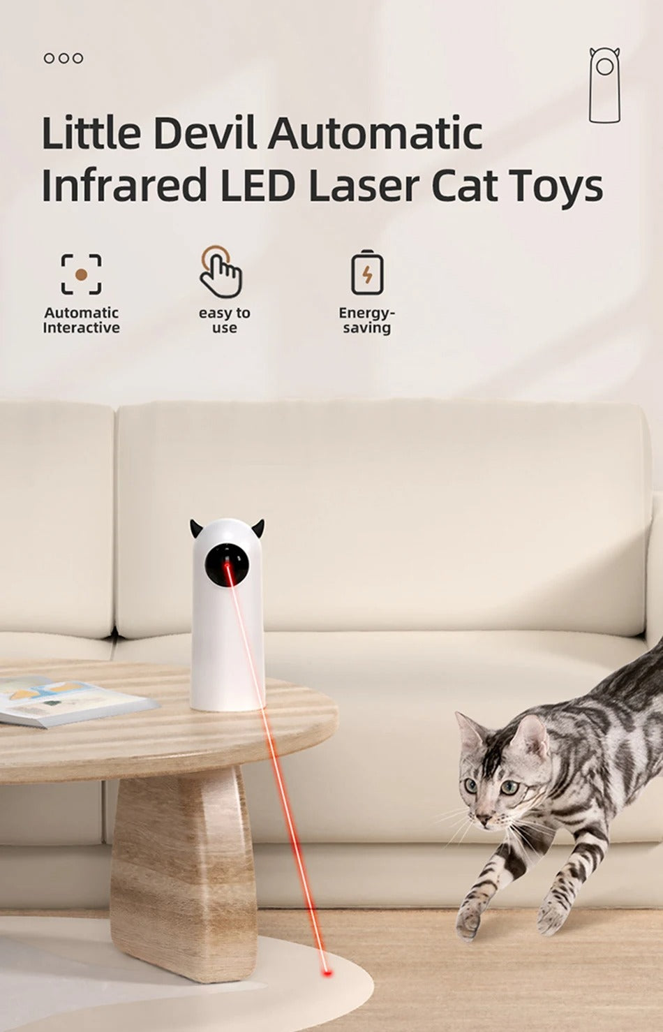 Automatic LED Laser Toy – Interactive for Cats & Dogs